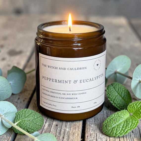 Peppermint and Eucalyptus Essential Oil Soy Wax Candle