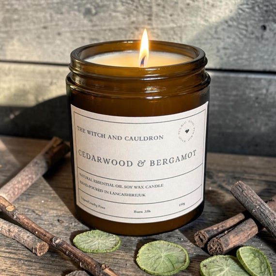 Cedarwood and Bergamot Essential Oil Soy Wax Candle