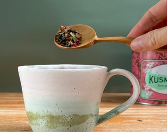 Sunset Mug | Pink and Green Mug| Handmade Ceramic Mug| Soft Glaze| Handmade Pottery| Australian Ceramics