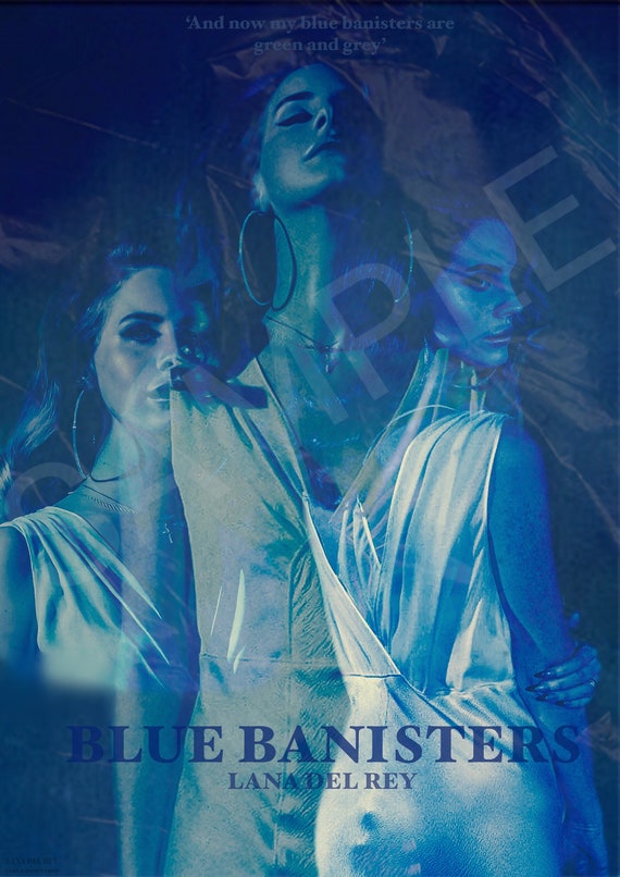 Lana Del Rey 'blue Banister' Poster Etsy Hong Kong