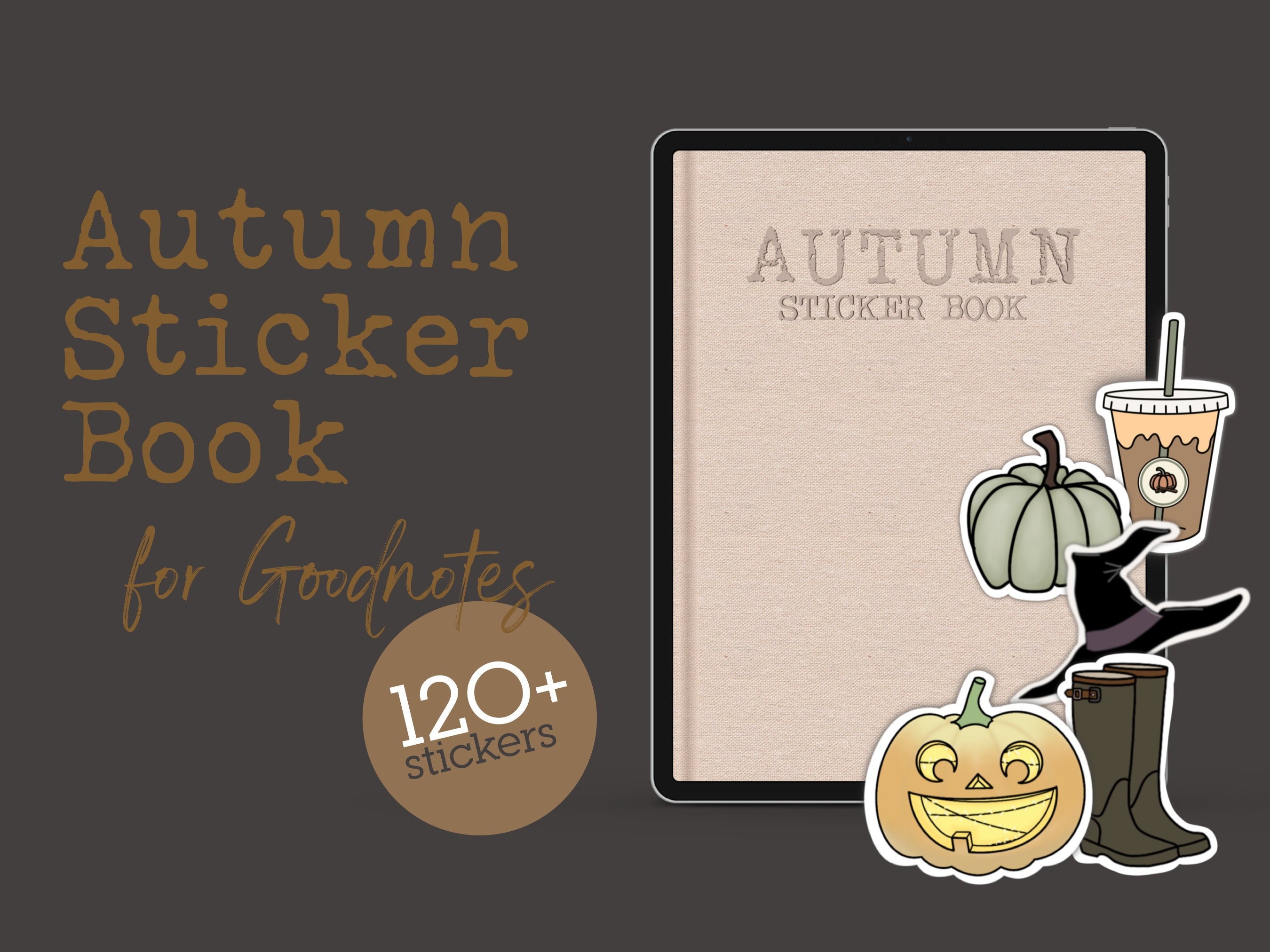 Goodnotes Sticker Book, Autumn Sticker Book, Precropped Stickers