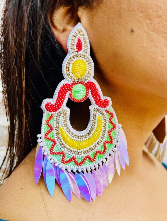 Laadli Handmade- Mansha- Mirror Handmade Earrings