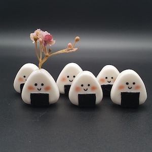 Onigiri figure, Japanese decoration, figurine, small flower vase, Japanese gift, cute figure, little something, baozi, dim sum, dumplings