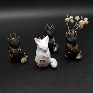 Fuchs Figur, Mond, Figürchen, Kleine Blumen Vase, süße Figur, Kleinigkeit Bild 5