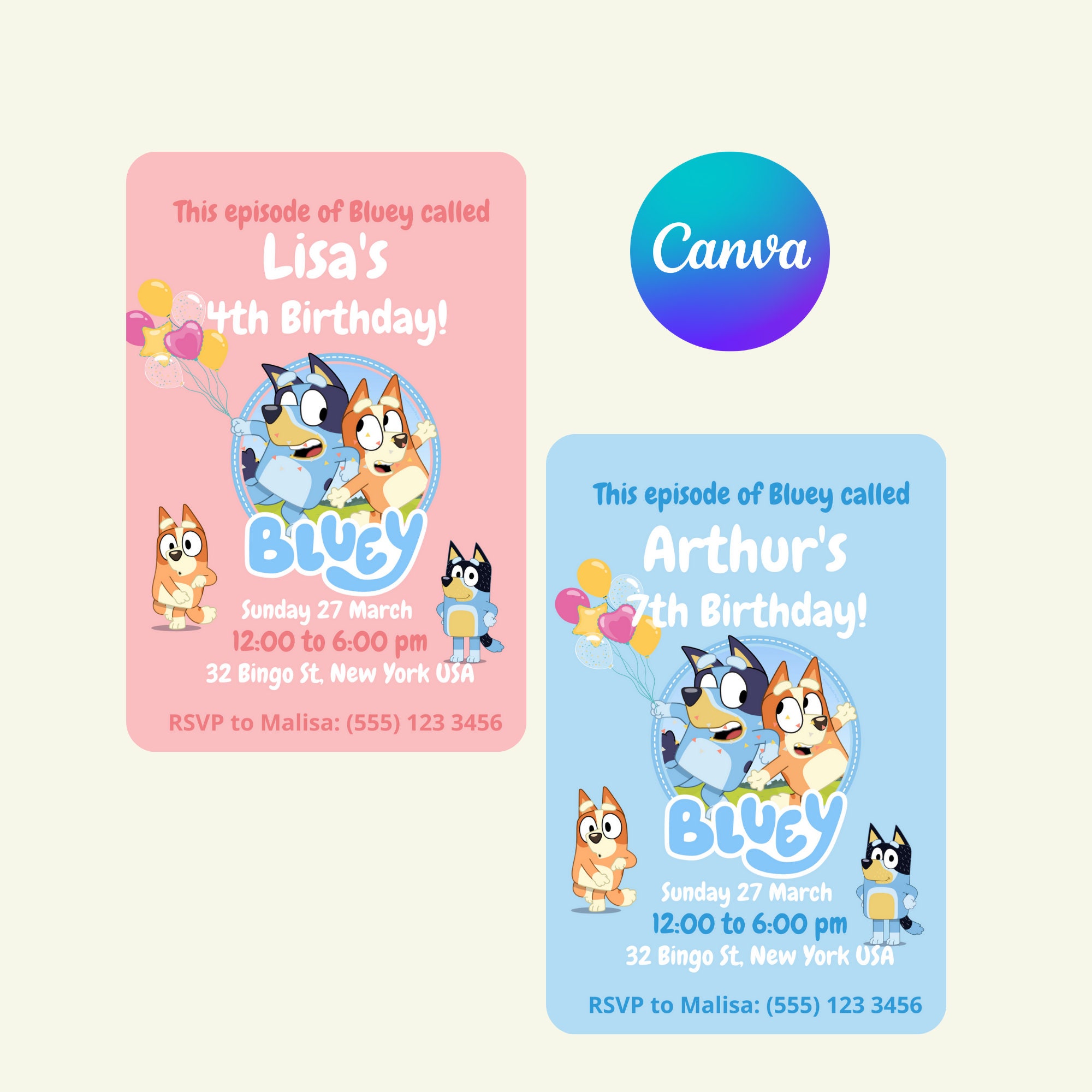 This Episode of Bluey Birthday Custom Invitation Bluey | Etsy UK