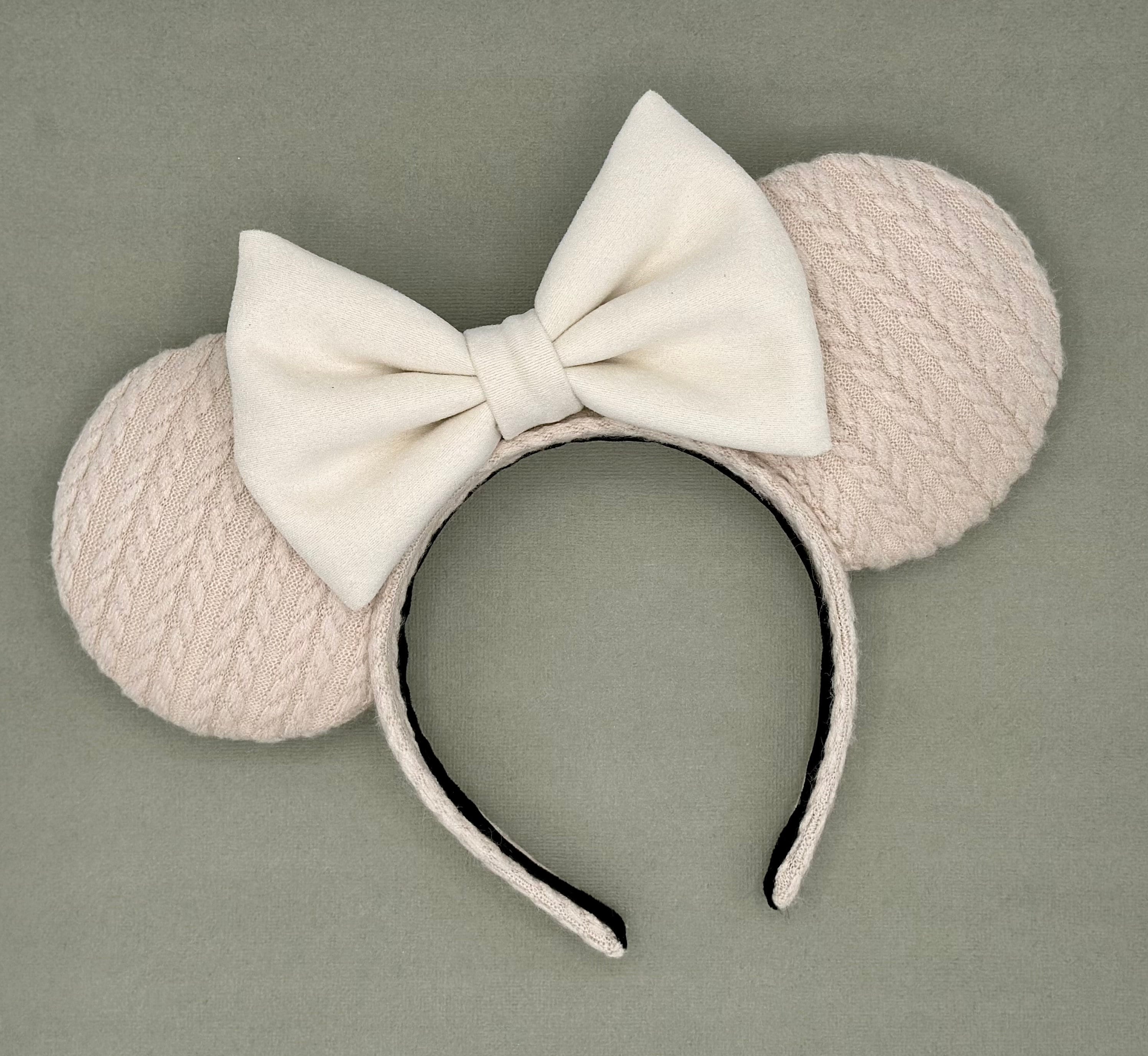 MADE TO ORDER Neutral Cozy Sweater Mouse Ears | Headband Mouse Ears | Christmas Ears | Winter Ears | Minnie Ears | Fall Ears
