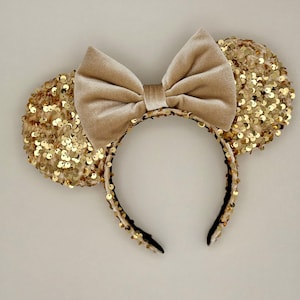 MADE TO ORDER Gold Velvet Sequin Mouse Ears | Headband Mouse Ears | Minnie Ears | New Years Mouse Ears | Holiday Ears | Christmas Ears