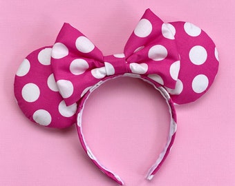 MADE TO ORDER Pink Polka Dot Mouse Ears | Headband Mouse Ears | Polka Dot Ears