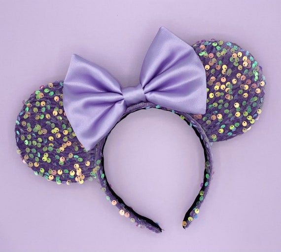MADE TO ORDER Lilac Velvet Iridescent Sequin Mouse Ears  display picture 2