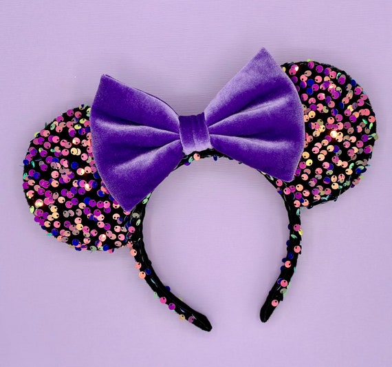 MADE TO ORDER Black Velvet and Iridescent Purple Sequin  display picture 3