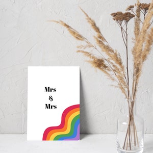 Mevrouw en mevrouw Trouwkaart, Lesbische Kaart, Gay Wedding Card, TrouwdagKaart, Homohuwelijk, LGBT Wedding Card, Mrs en Mrs Card