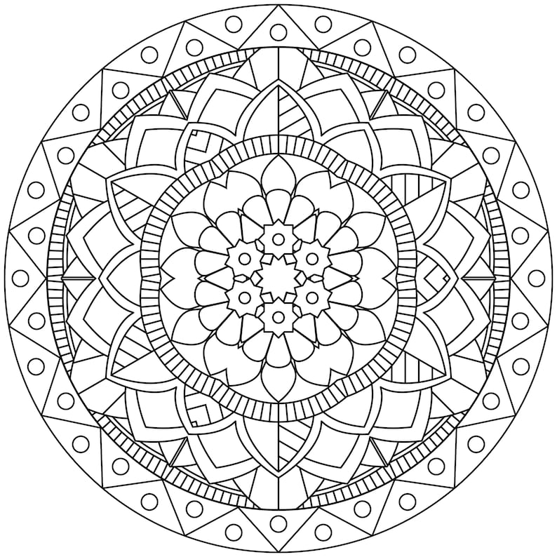 Printable Mandala Coloring Pages 8.5 X 11.0 Instant Digital Download ...