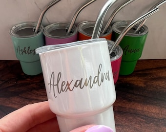 Personalized Engraved Mini Tumbler, Laser Engraved Stainless Steel Mini Cup, Bachelorette Party Favors