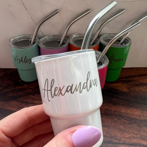 Personalized Engraved Mini Tumbler, Laser Engraved Stainless Steel Mini Cup, Bachelorette Party Favors