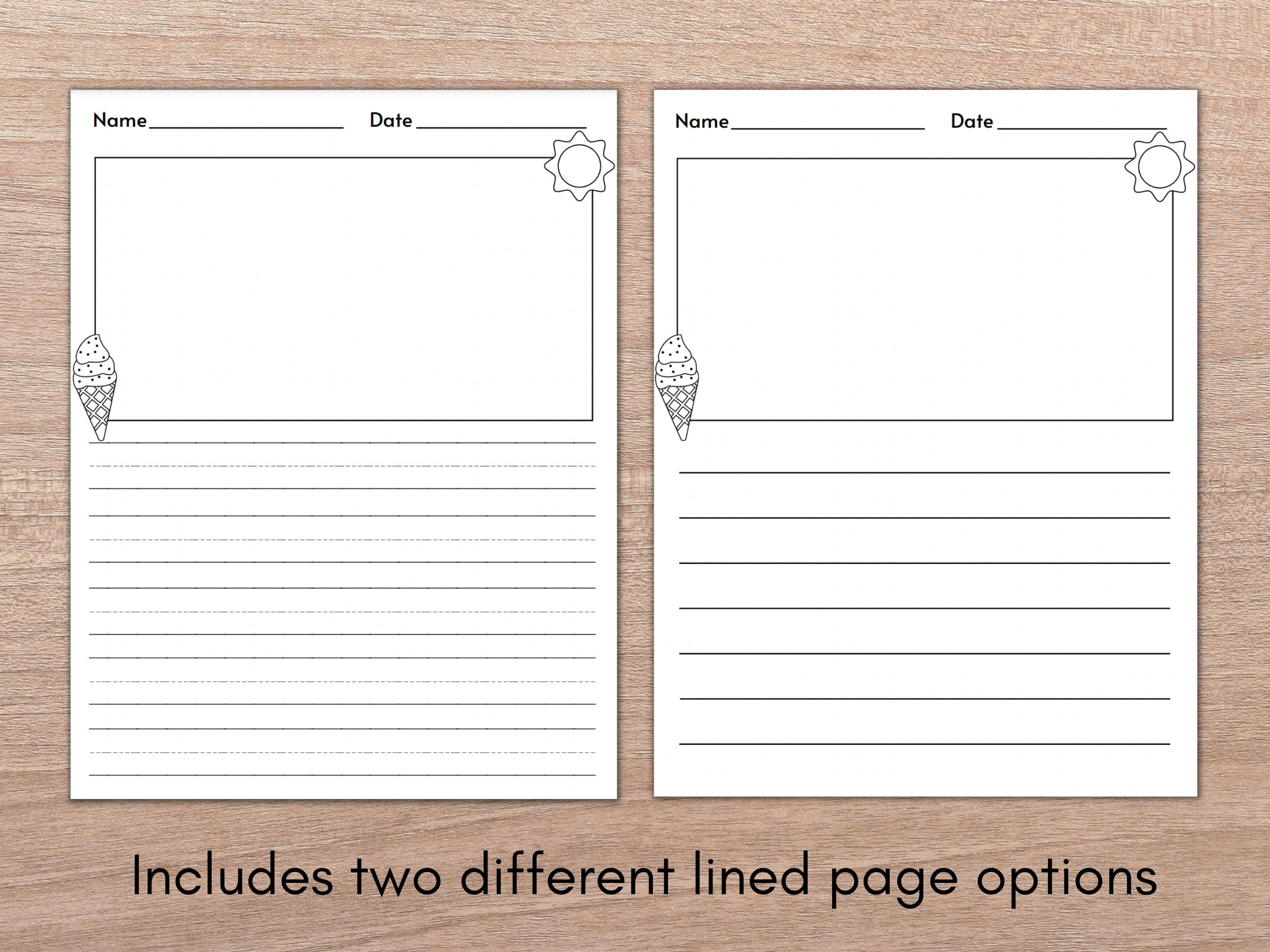 Printable Summer Writing Paper Kids Writing Printable Draw - Etsy