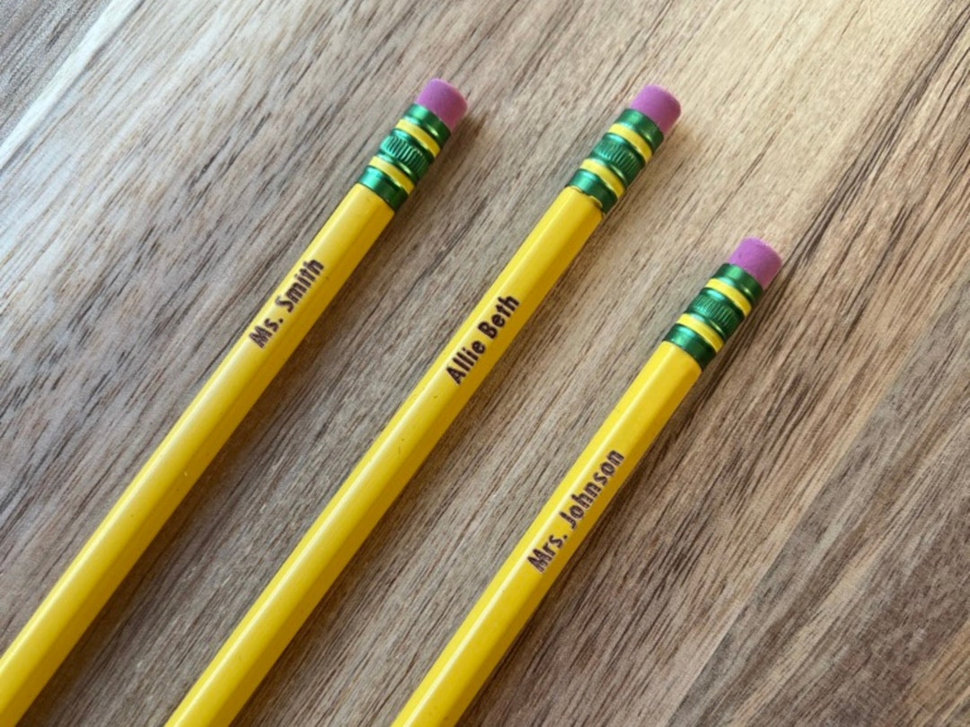 Personalized Name Pencil, 12 Pack of Laser Engraved Custom Pencils ...