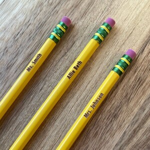Personalized Name Pencil, 12 Pack of Laser Engraved Custom Pencils, Back to School Supplies, Teacher Appreciation Gift