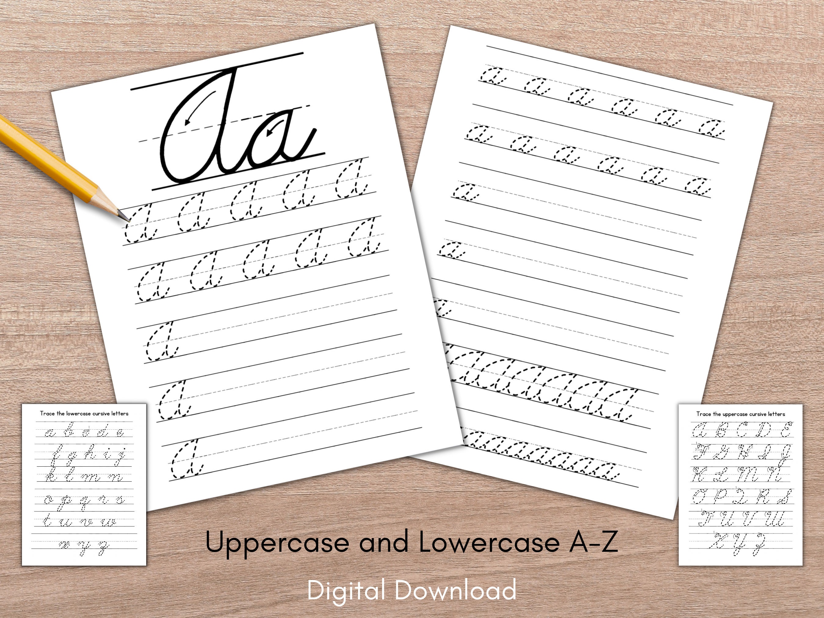 printable cursive handwriting worksheets cursive alphabet etsy