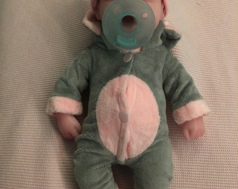 READY TO SHIP Ellie, 12 inch platinum silicone reborn, weighted with small painted details