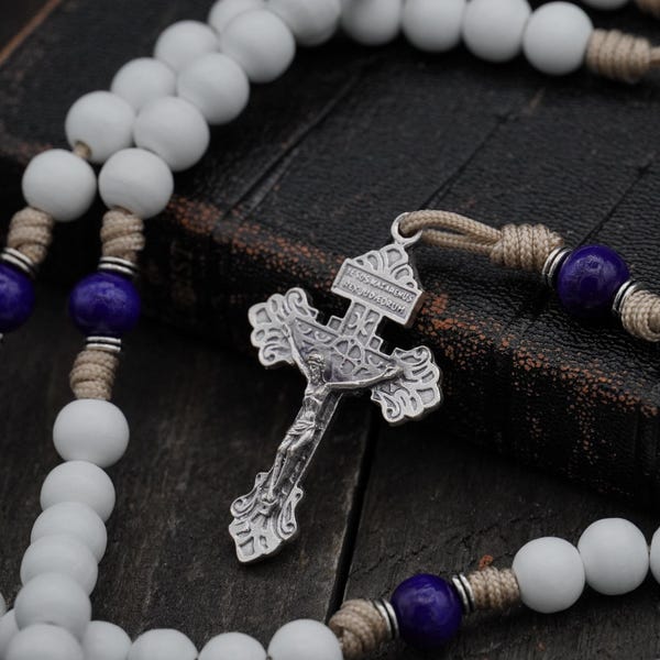 St. Theresia von Kalkutta Rosenkranz | Mutter Teresa Rosenkranz | Handgemachter katholischer Rosenkranz mit exklusiven Holzperlen | Katholisches Geschenk