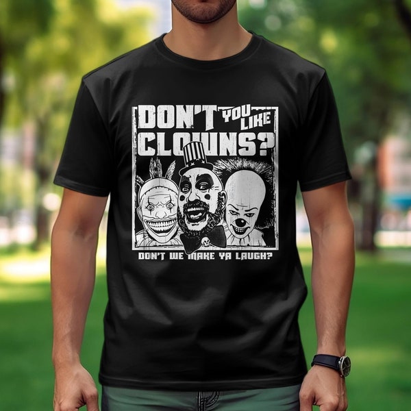 Unique Clown Graphic Tee, Funny Circus Shirt, Horror Movie Inspired, Unisex T-Shirt Design, Cool Streetwear, Edgy Fashion Top