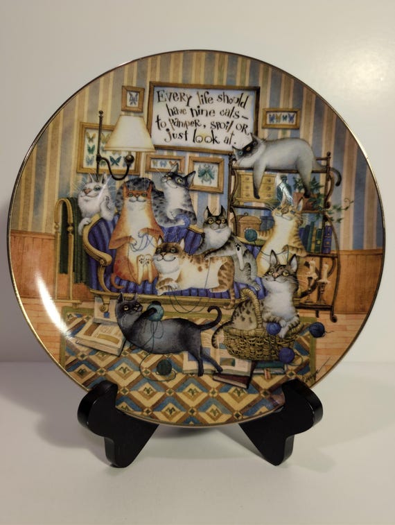 Cat Plate, Danbury Mint, Dimitry and Olga, the Wonderful Wisdom of