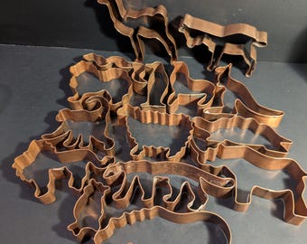 Martha Stewart Animal Copper Cookie Cutters, Lot of Fifteen