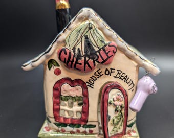 Blue Sky, Cherries House of Beauty Votive Holder, Heather Goldminc