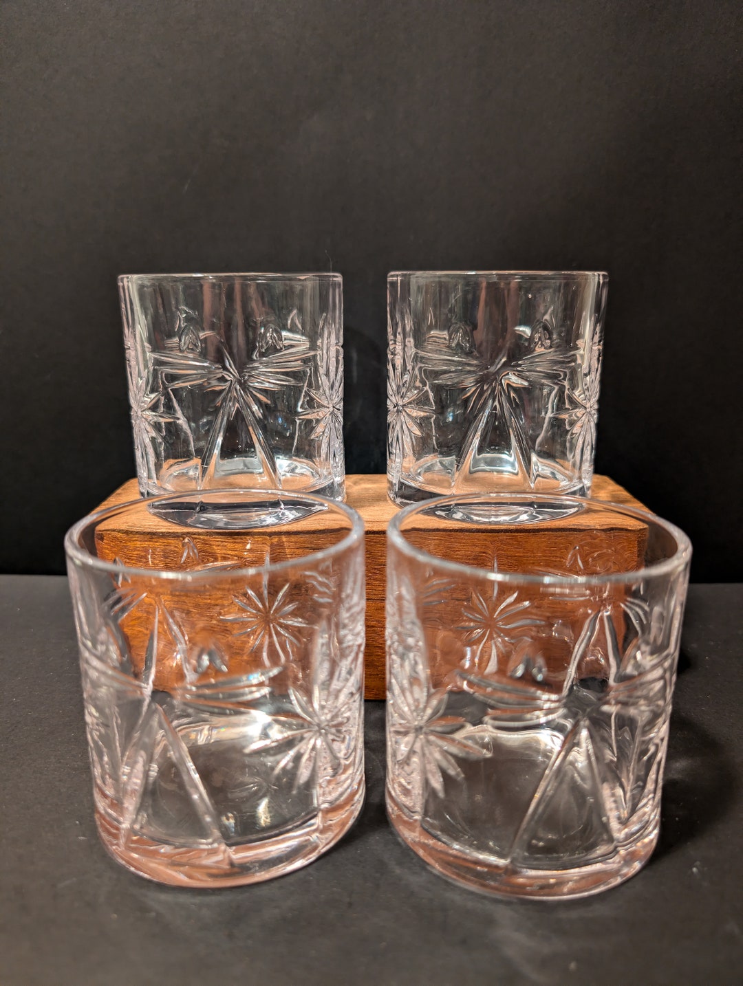 Cat Glasses, Brilliant Cut, Drinking Glasses, Set of Four - Etsy