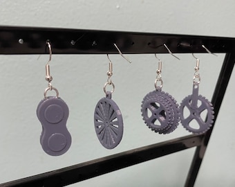 Assorted Bike Earrings | Chain link, Pedal, Sprocket, Gears, Wheel