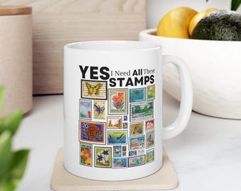 Stamp Collector Coffee Mug: Philatelist Gift, 11oz Ceramic