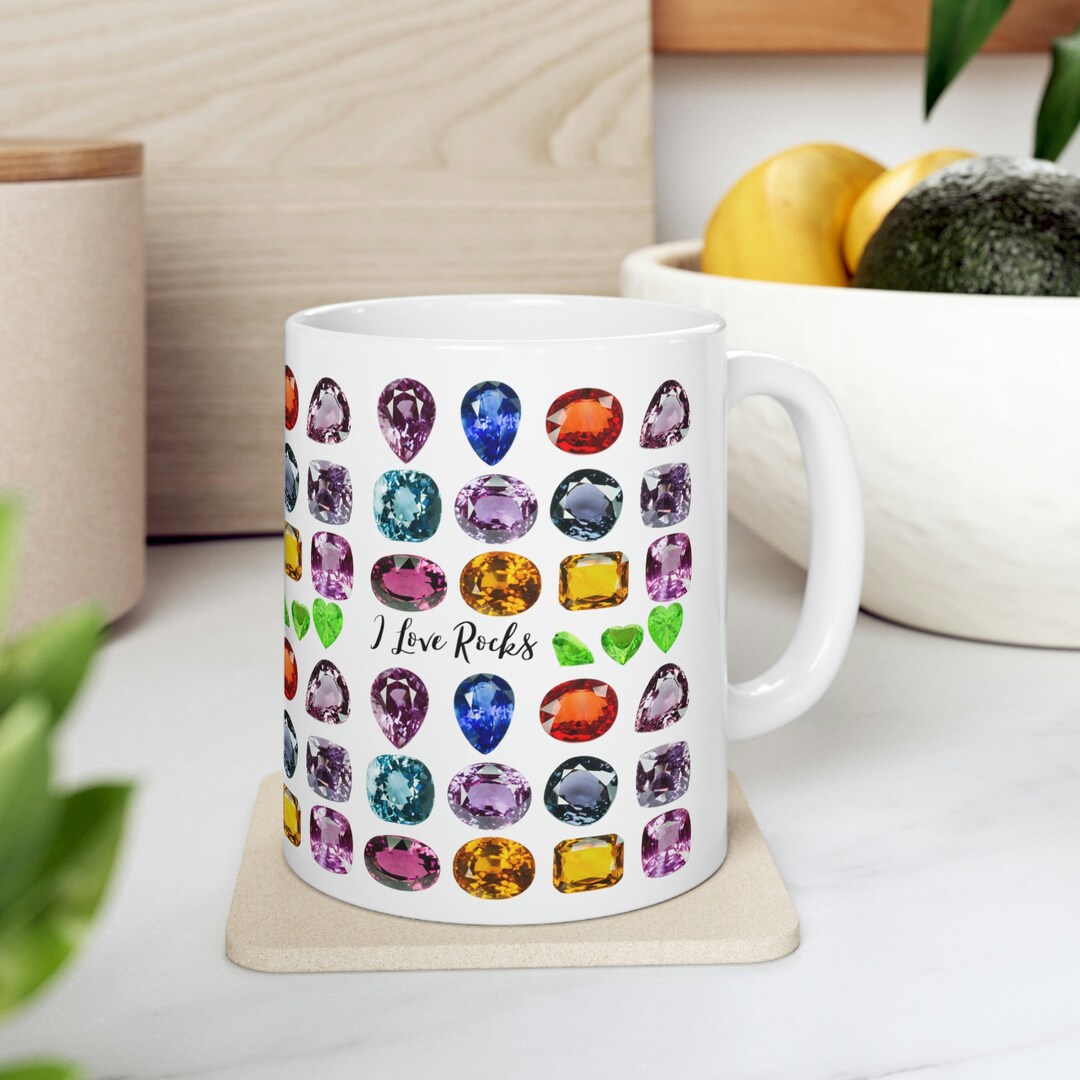 That Rocks Mug Gemstone Collector Coffee Mug: I Love Rocks Ceramic Mug (11oz) - Etsy