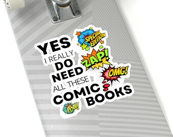Pegatinas para amantes de los cómics. Sí, realmente necesito todos estos cómics