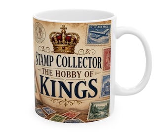 Stamp Collector Mug | Vintage Hobby of Kings Ceramic Philately Gift