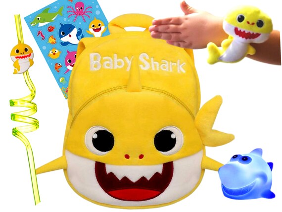 Shark baby childrens shark backpack cute cartoon 3D kindergarten backpack Children early education 1-4 Blue 