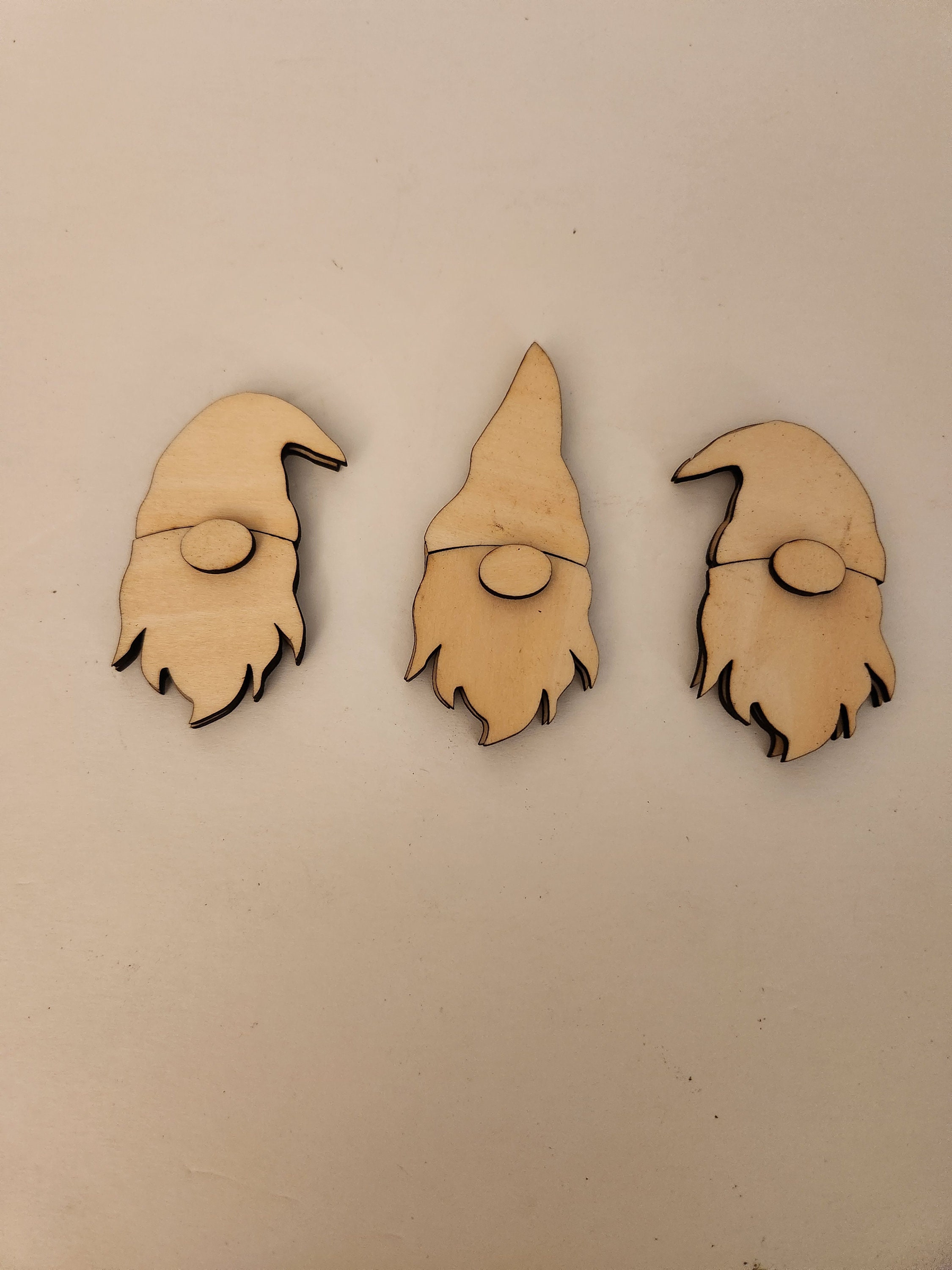 Set of 3 Mini DIY Gnome Cutouts, Blank Laser Cut Gnomes, Unfinished ...
