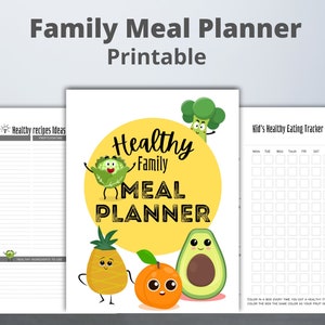 Family Meal Planner Printable PDF - Etsy