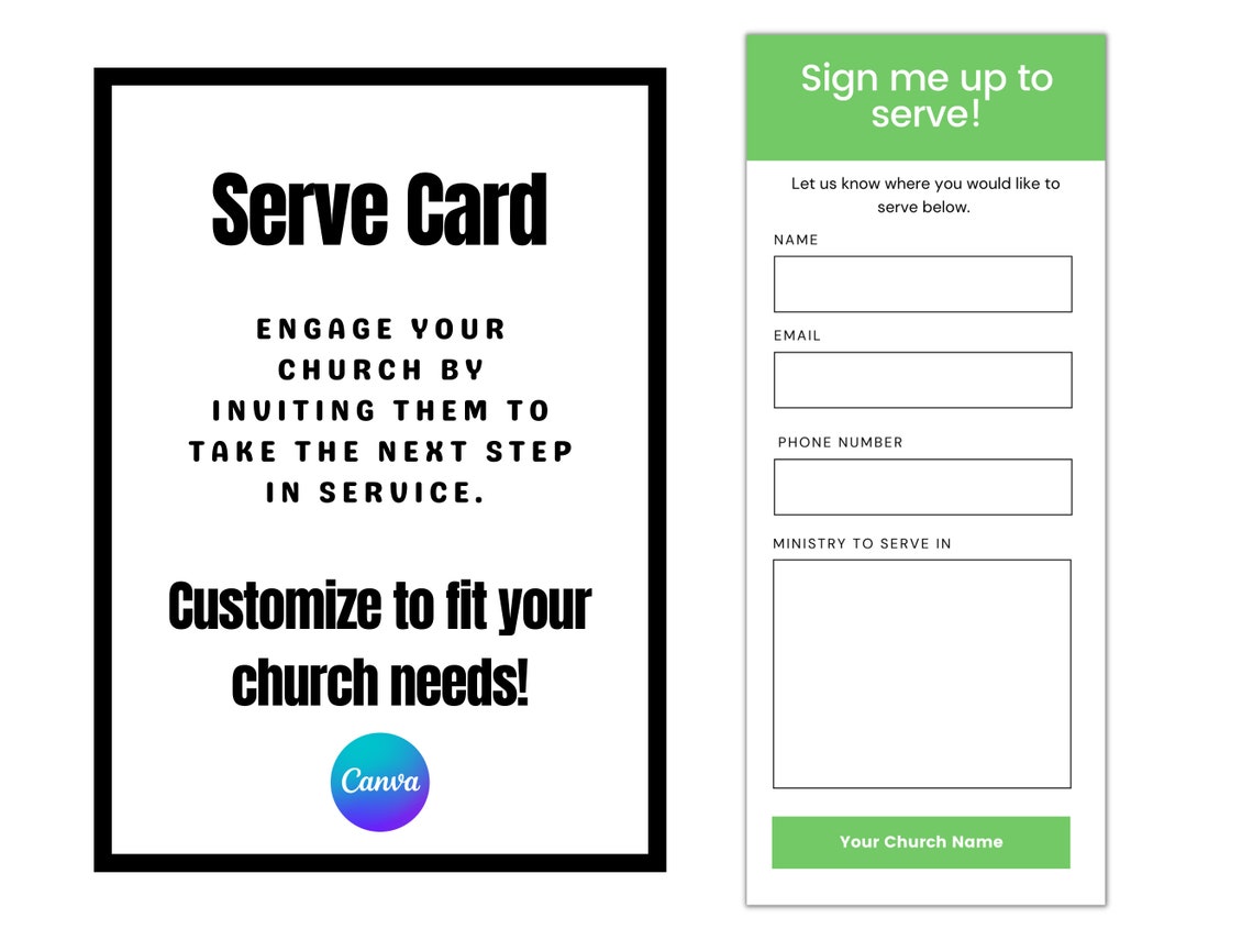 Church Connect Card Bundle Canva Template Customize Colors Etsy