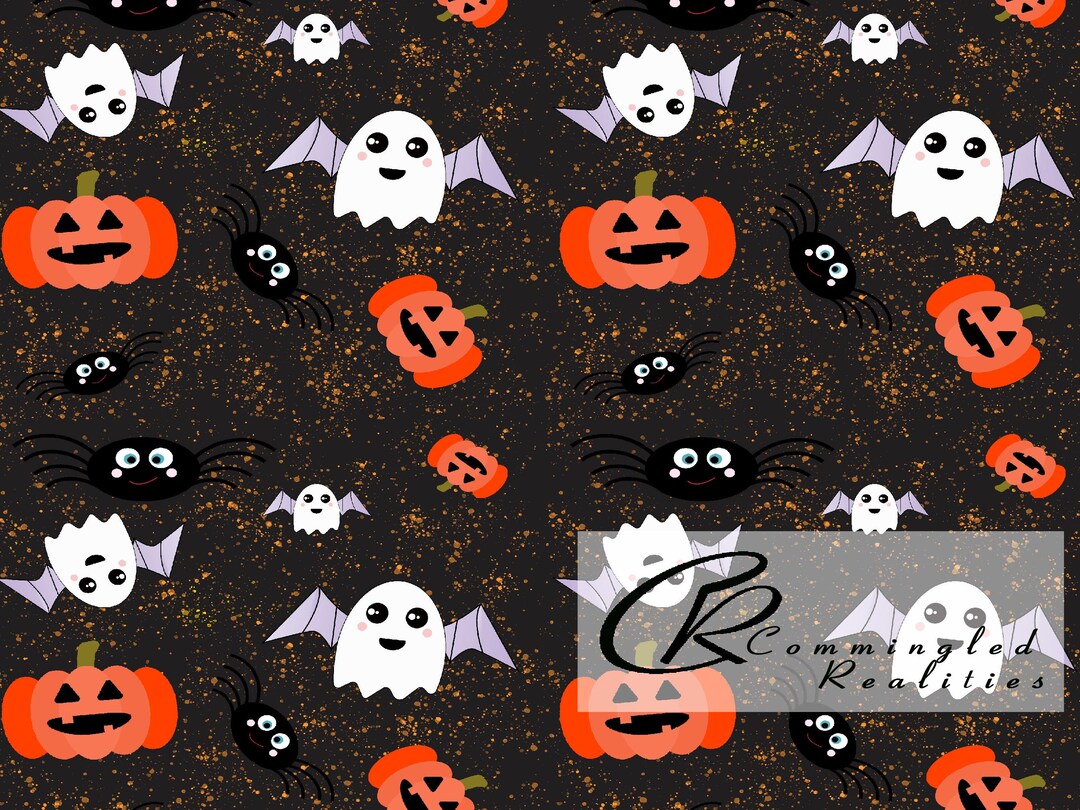 Halloween Seamless Pattern Png Set B, Halloween Digitals Paper, Digital ...