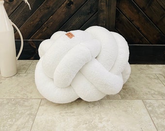 Sherpa Knot Pouf / Ottoman / Oversized Pillow / Floor Pillow