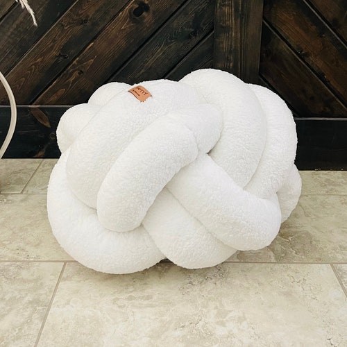 Sherpa Knot Pouf / Ottoman / Oversized Pillow / Floor Pillow Etsy