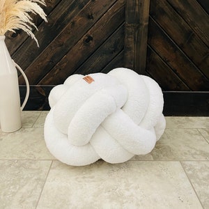 Sherpa Knot Pouf / Ottoman / Oversized Pillow / Floor Pillow