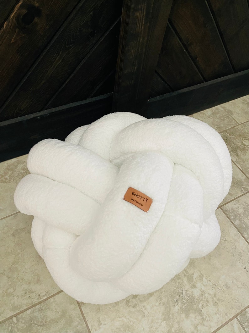 Sherpa Knot Pouf / Ottoman / Oversized Pillow / Floor Pillow Etsy
