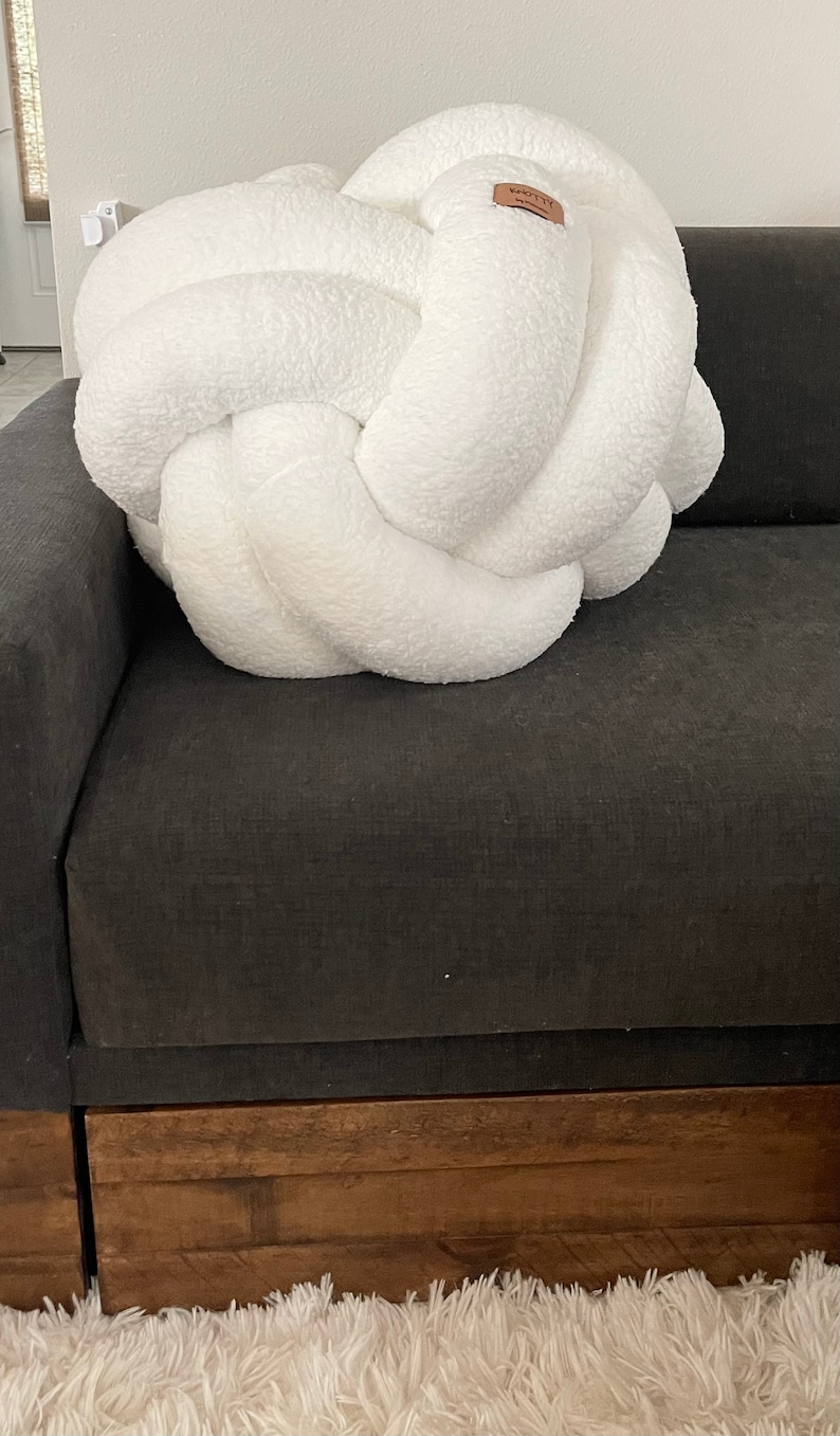 Sherpa Knot Pouf / Ottoman / Oversized Pillow / Floor Pillow Etsy