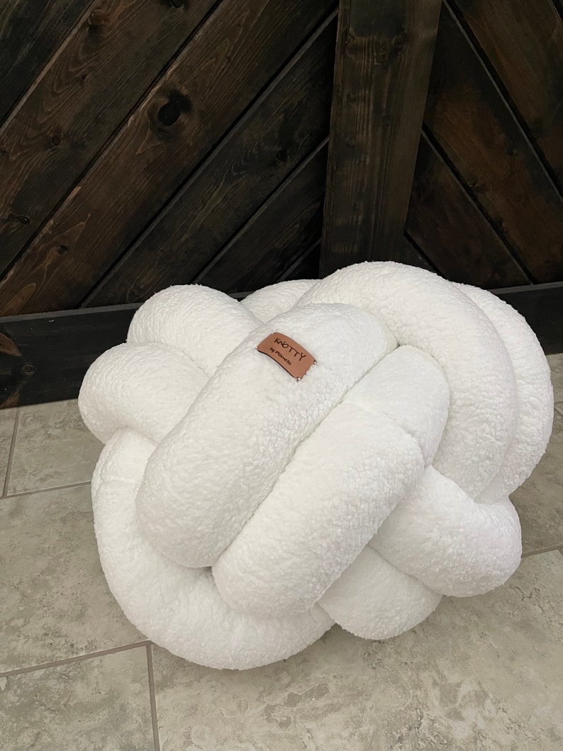 Sherpa Knot Pouf / Ottoman / Oversized Pillow / Floor Pillow Etsy