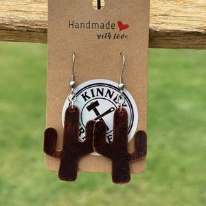 Handmade Leather Cactus Earrings - Boho Western Jewelry in Multiple Colors