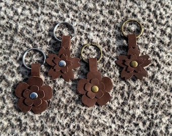 Chocolate Brown Leather Handmade Purse Charm, Keychain, Backpack Charm: Silver & Antique Brass Hardware