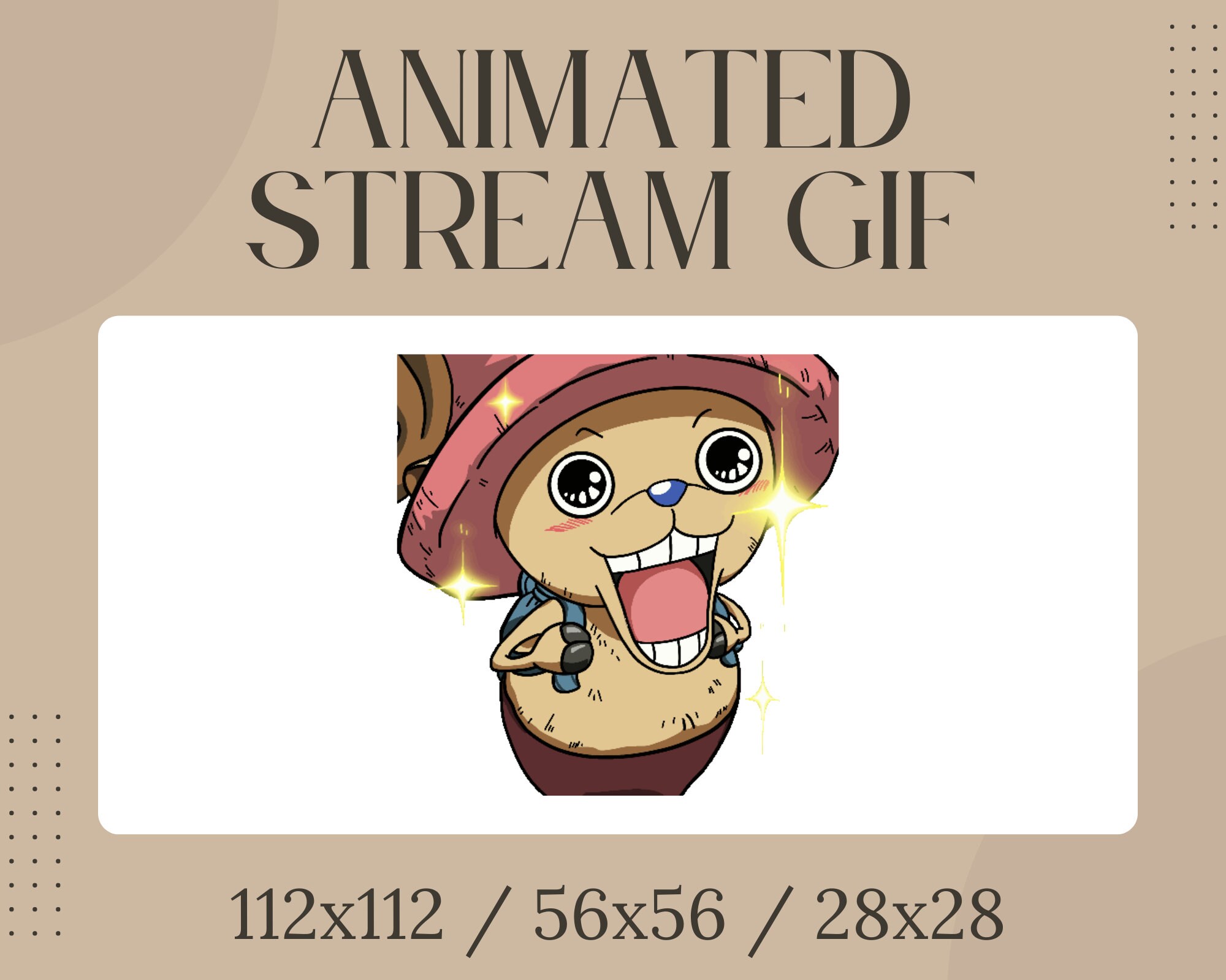 One Piece Stream Overlay ANIMATED excited Chopper Emote / Animated Anime - Etsy UK