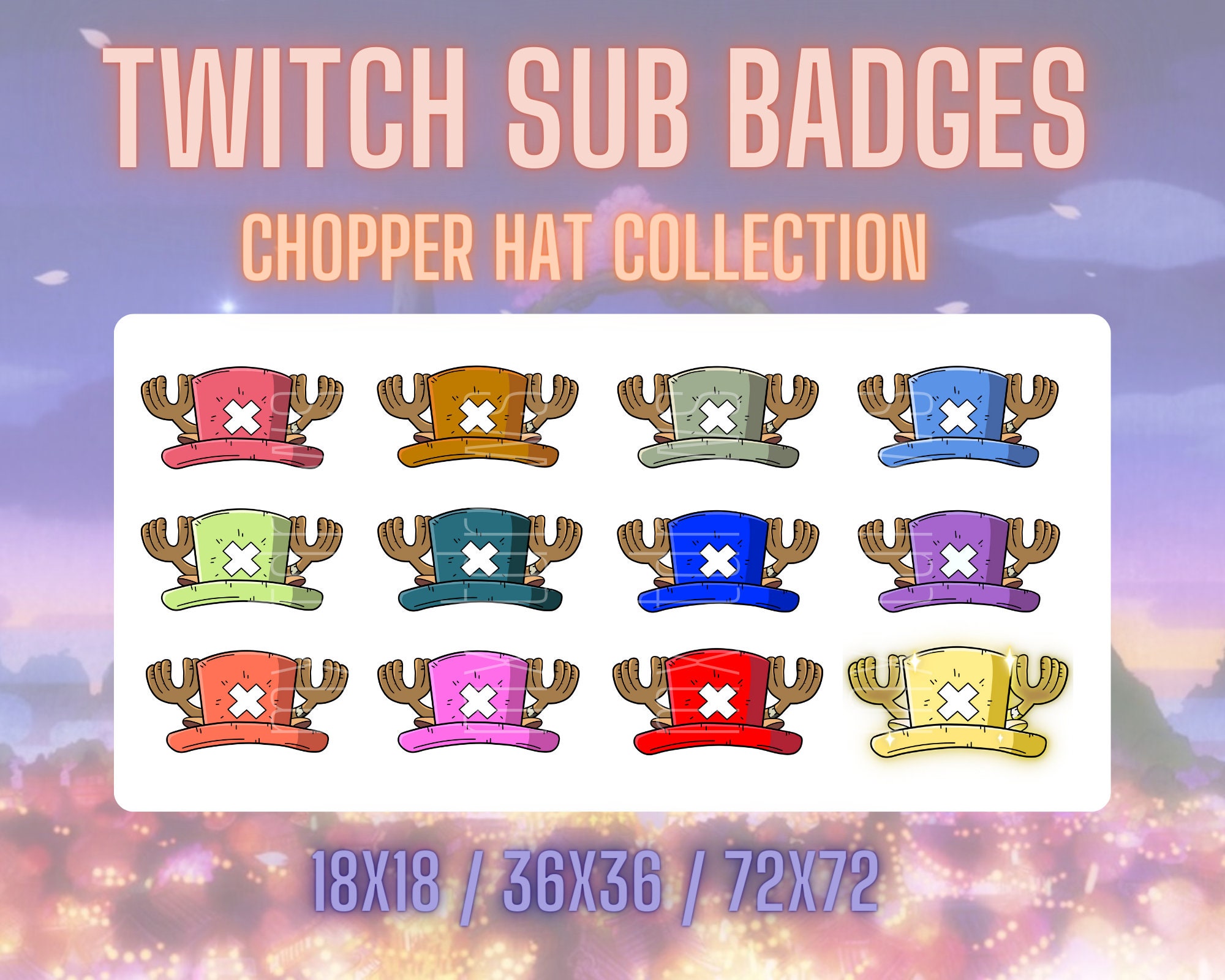 Chopper Hat Sub/bit Badges Twitch Etsy