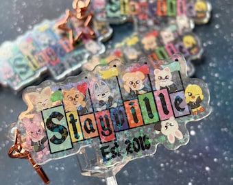 Stray Kids SKZ SKZOO Stay Fandom Stayville Holographic Acrylic Double Sided Keychain